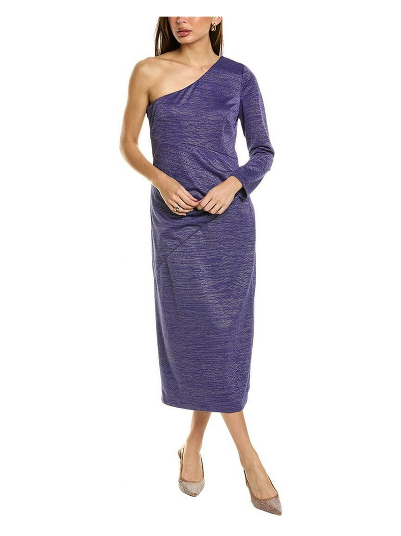 JS Collections womens Maddie One-Shoulder Midi Dress, 6, Blue - Walmart.com