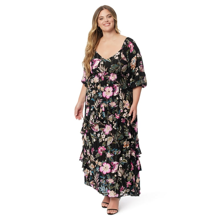 Jessica simpson ruffled maternity maxi dress online
