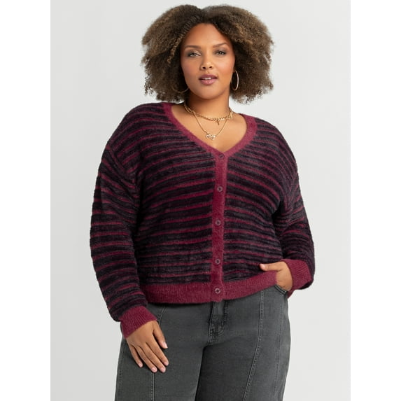 Jessica Simpson Women's Plus Dionne Eyelash Cardigan, Sizes 0X-4X