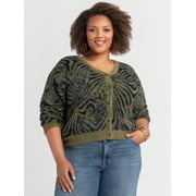 Jessica Simpson Women's Plus Dionne Eyelash Cardigan, Sizes 0X-4X