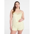 thumbnail image 1 of Joyspun Women’s Dreamy Soft Collection Lace Trim Knit Cami and Shorts Set, Sizes XS-3X, 1 of 5