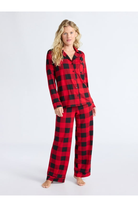 Women’s Dreamy Soft Collection Long Sleeve Top and Pants Pajama Set, Sizes XS-4X