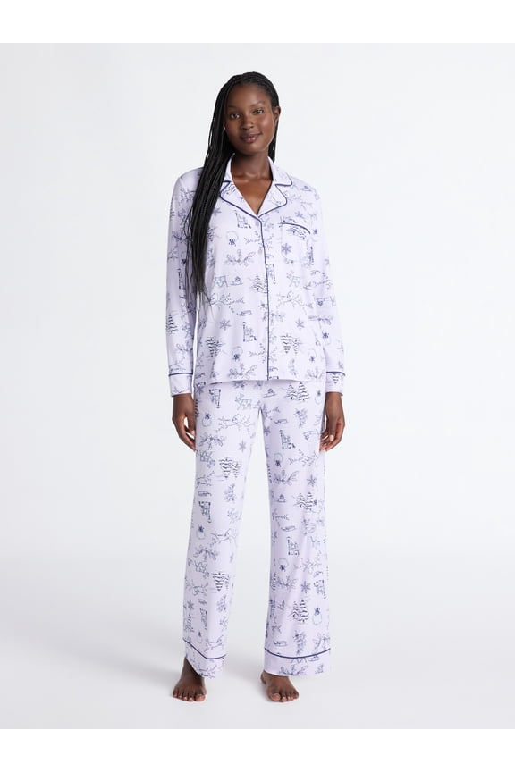 Women’s Dreamy Soft Collection Long Sleeve Top and Pants Pajama Set, Sizes XS-4X