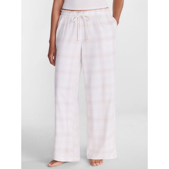 Joyspun Women's Flannel Sleep Pants, 30” Inseam, Sizes XS-3X