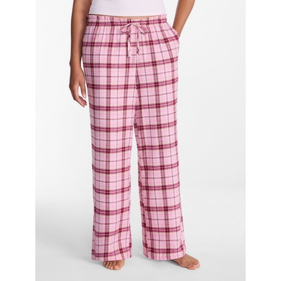 Joyspun Women's Flannel Sleep Pants, 30” Inseam, Sizes XS-3X