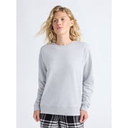 Joyspun Women's Fleece Drop Shoulder Sleep Top with Long Sleeves, Sizes XS-3X