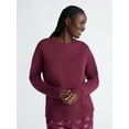 thumbnail image 1 of Joyspun Women's Fleece Drop Shoulder Sleep Top with Long Sleeves, Sizes XS-3X, 1 of 6
