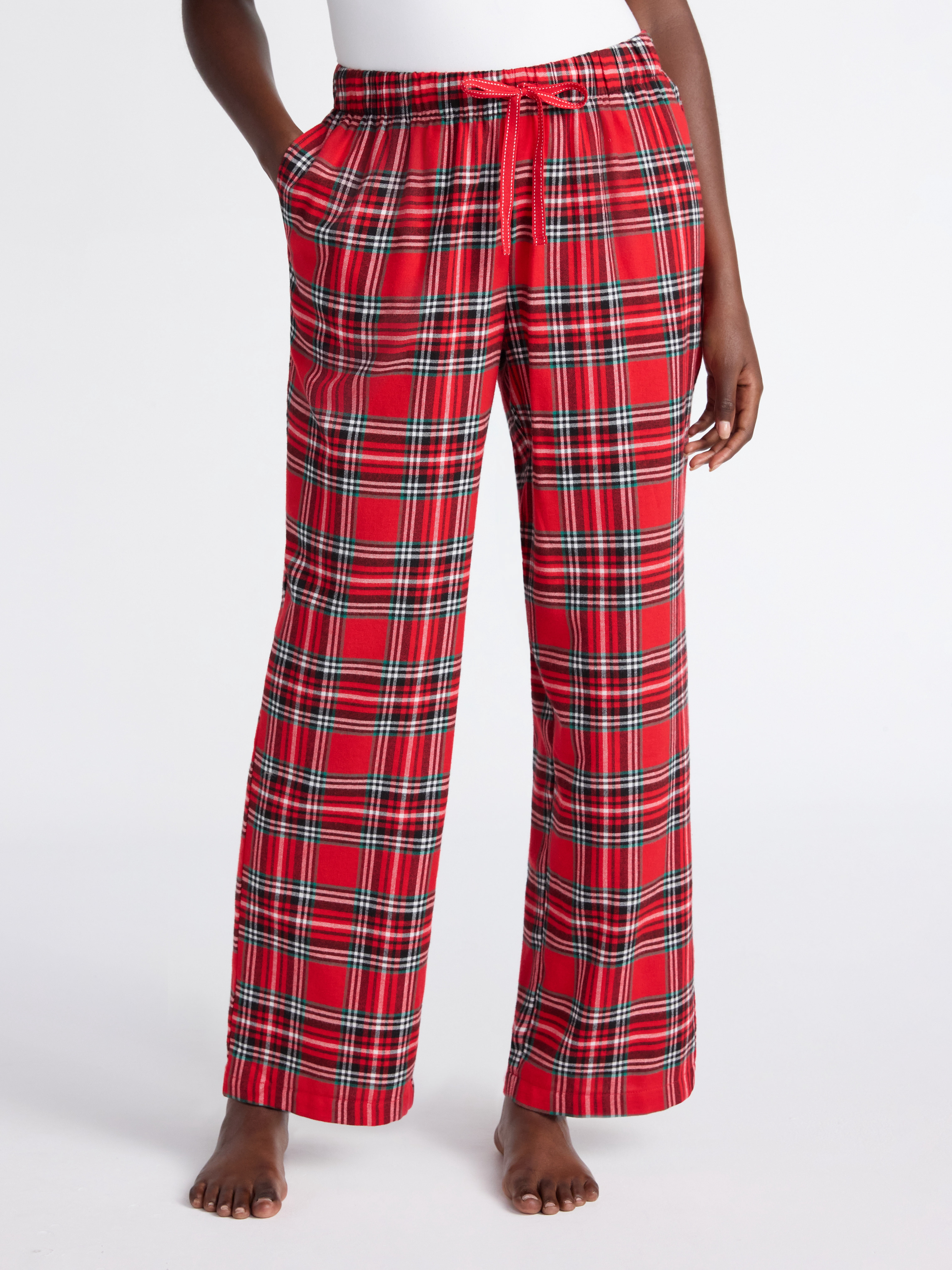 Joyspun Women's Flannel Sleep Pants, 30'' Inseam, Sizes XS-3X