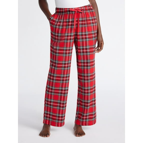 Joyspun Women's Flannel Sleep Pants, 30'' Inseam, Sizes XS-3X