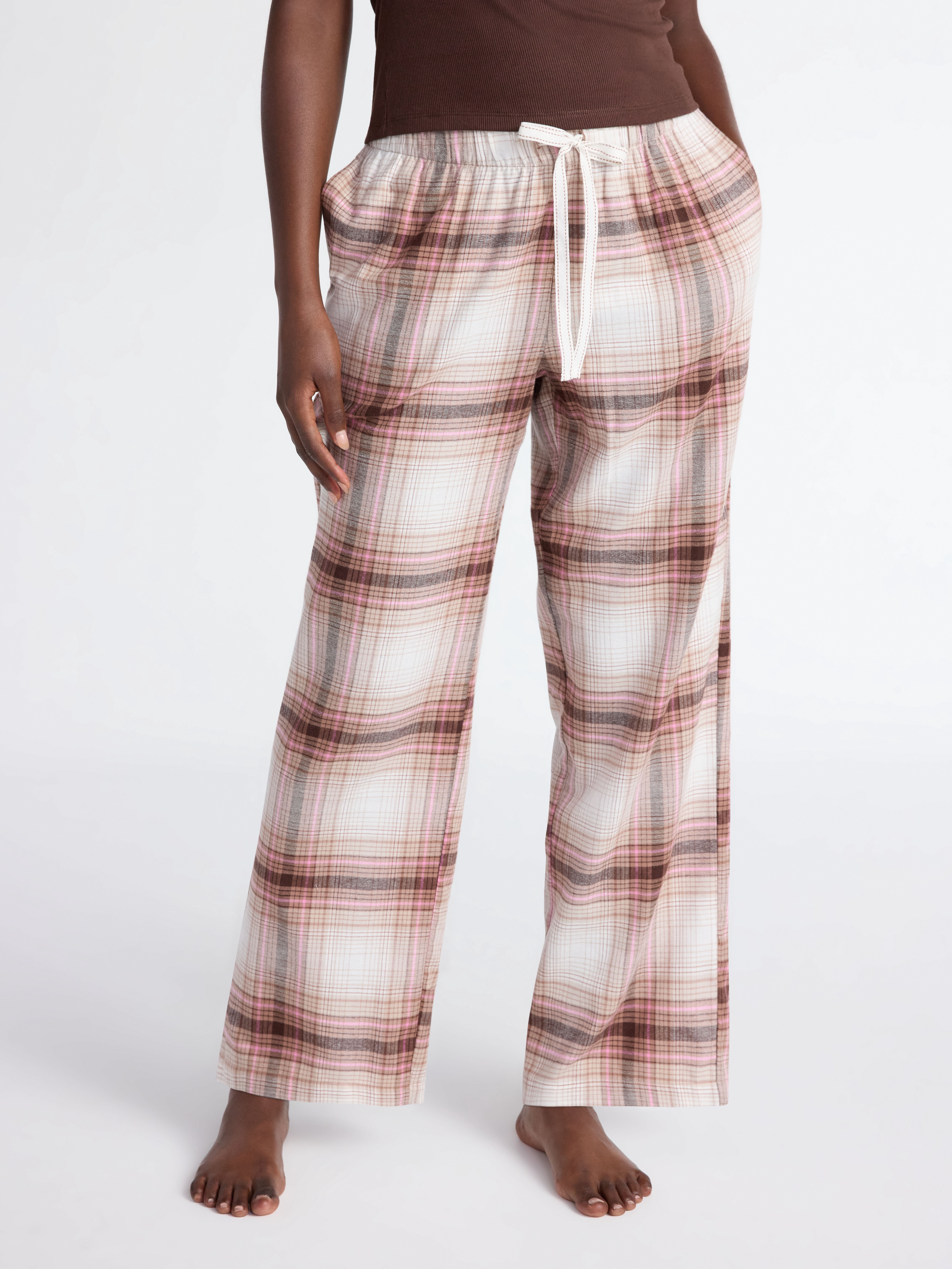 Joyspun Women's Flannel Sleep Pants, 30'' Inseam, Sizes XS-3X