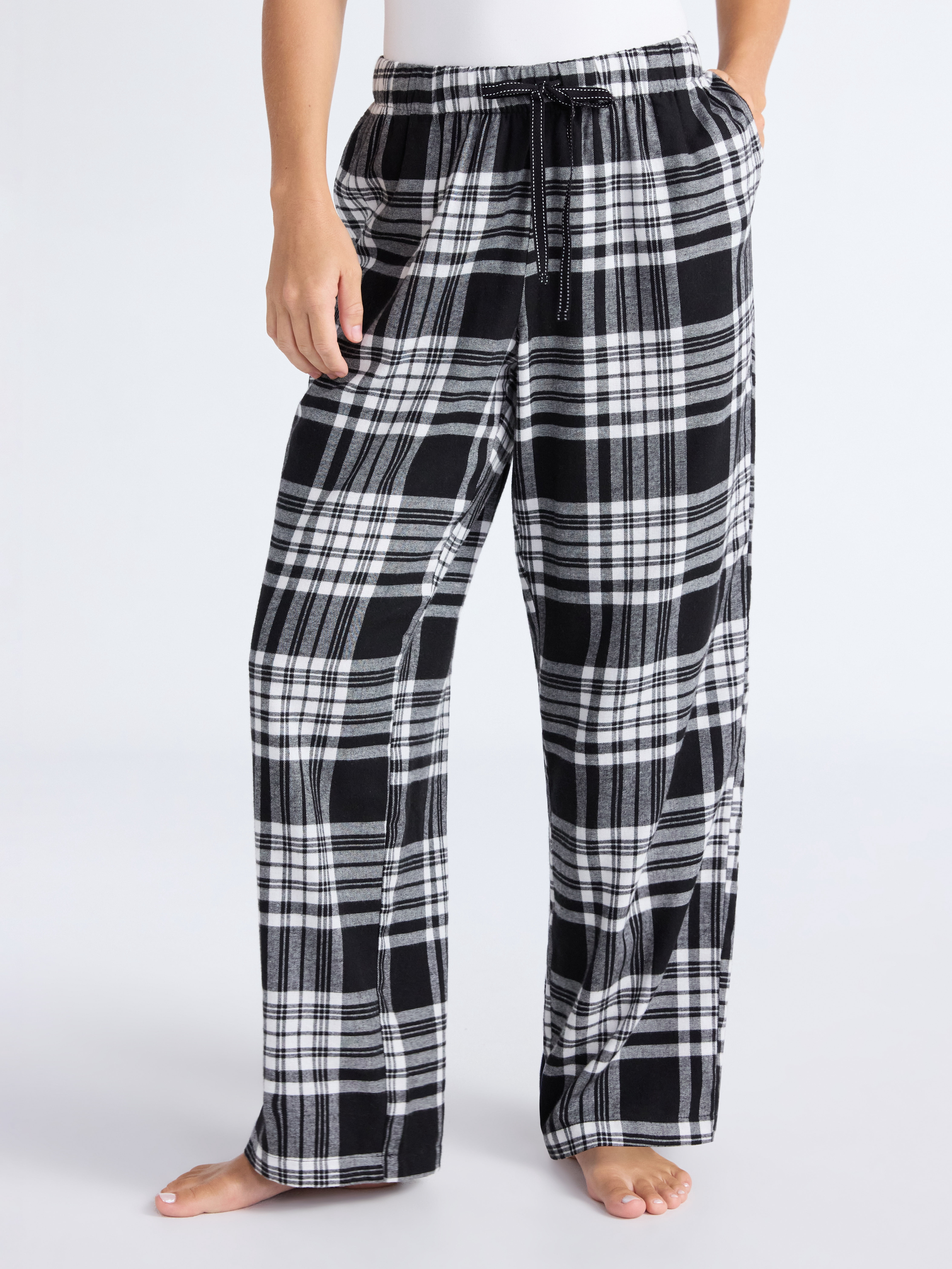 Joyspun Women's Flannel Sleep Pants, 30'' Inseam, Sizes XS-3X