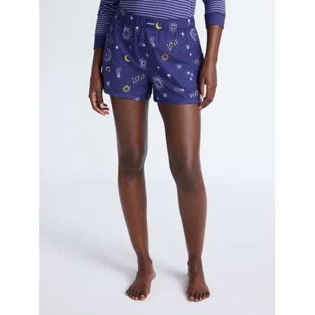 Joyspun Women's Flannel Pajama Boxer Shorts, 3'' Inseam, Sizes XS-3X