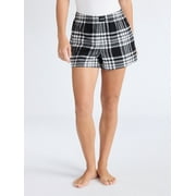 Joyspun Women's Flannel Pajama Boxer Shorts, 3'' Inseam, Sizes XS-3X