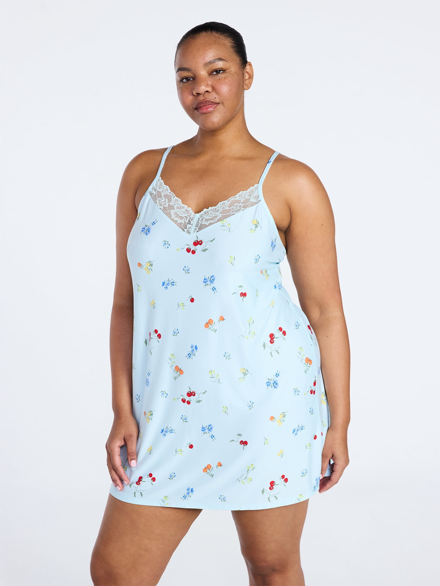 Joyspun Women's Dreamy Soft Collection Lace Front Knit Valentine's