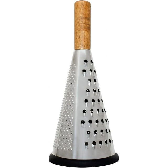 JS Gourmet 10" Stainless Steel Cone Cheese Grater With handle, Multifunctional Cheese Shredder For Grating Vegetables, Chocolate and Nuts