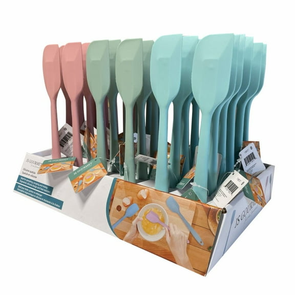 JS Gourmet 4 Pcs Silicone Kitchen Utensils Set, Heat Resistant, Non Scratch Cooking Spoons Set - Pastel Pink