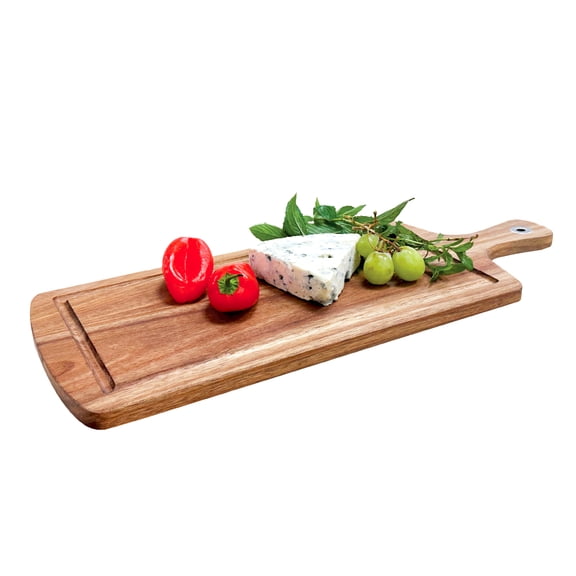 JS Gourmet Acacia Wood Cutting Board with Handle, Perfect for Cutting and Serving
