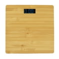 thumbnail image 1 of JS Gourmet Wooden Bamboo Bathroom Body Weight Scale with Digital LCD Display, Maximum Capacity of 396 lbs, 1 of 8