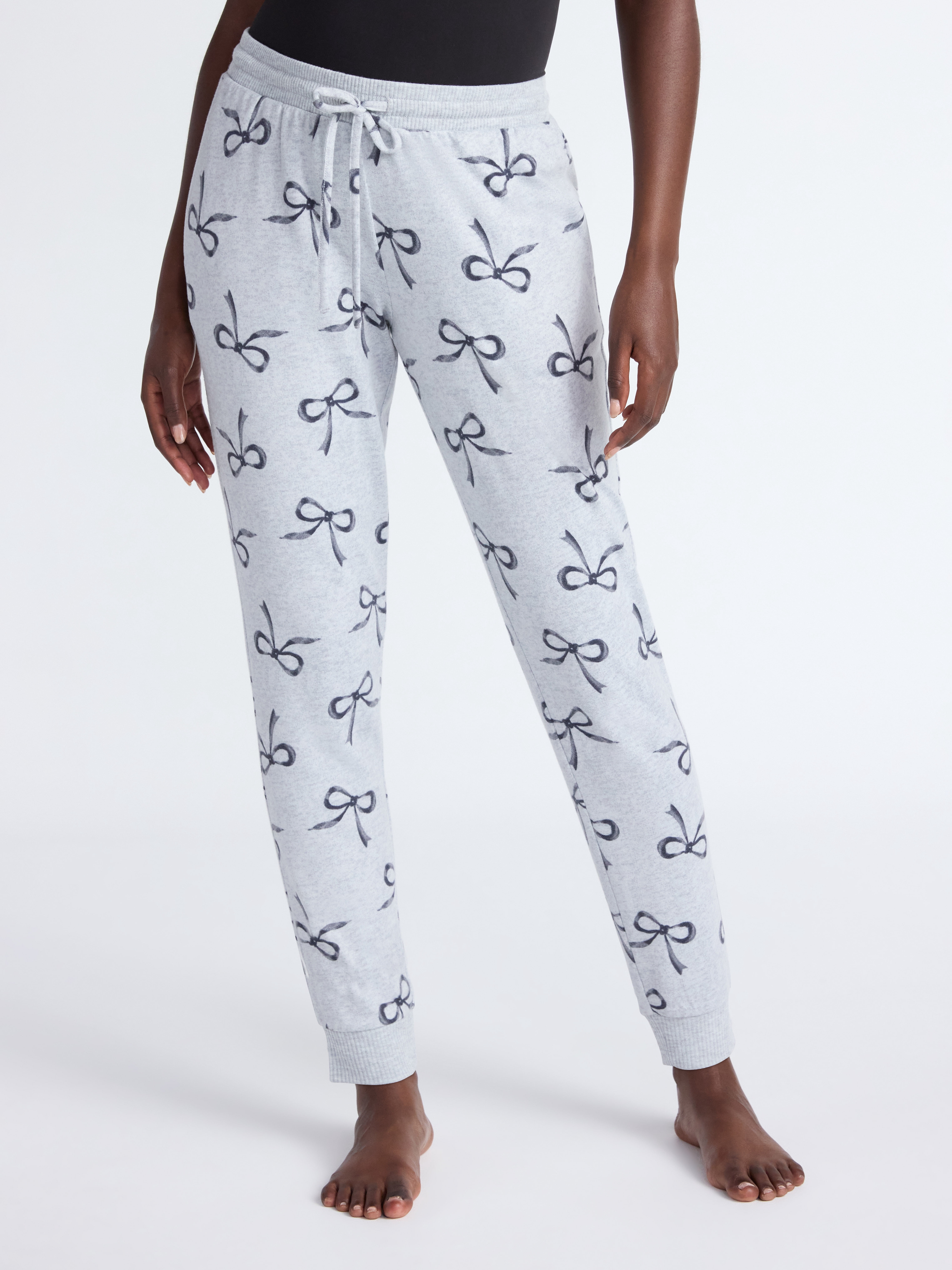 Joyspun Women's Cozy Lounge Collection Hacci Knit Sleep Joggers, 29'' Inseam, Sizes XS-3X