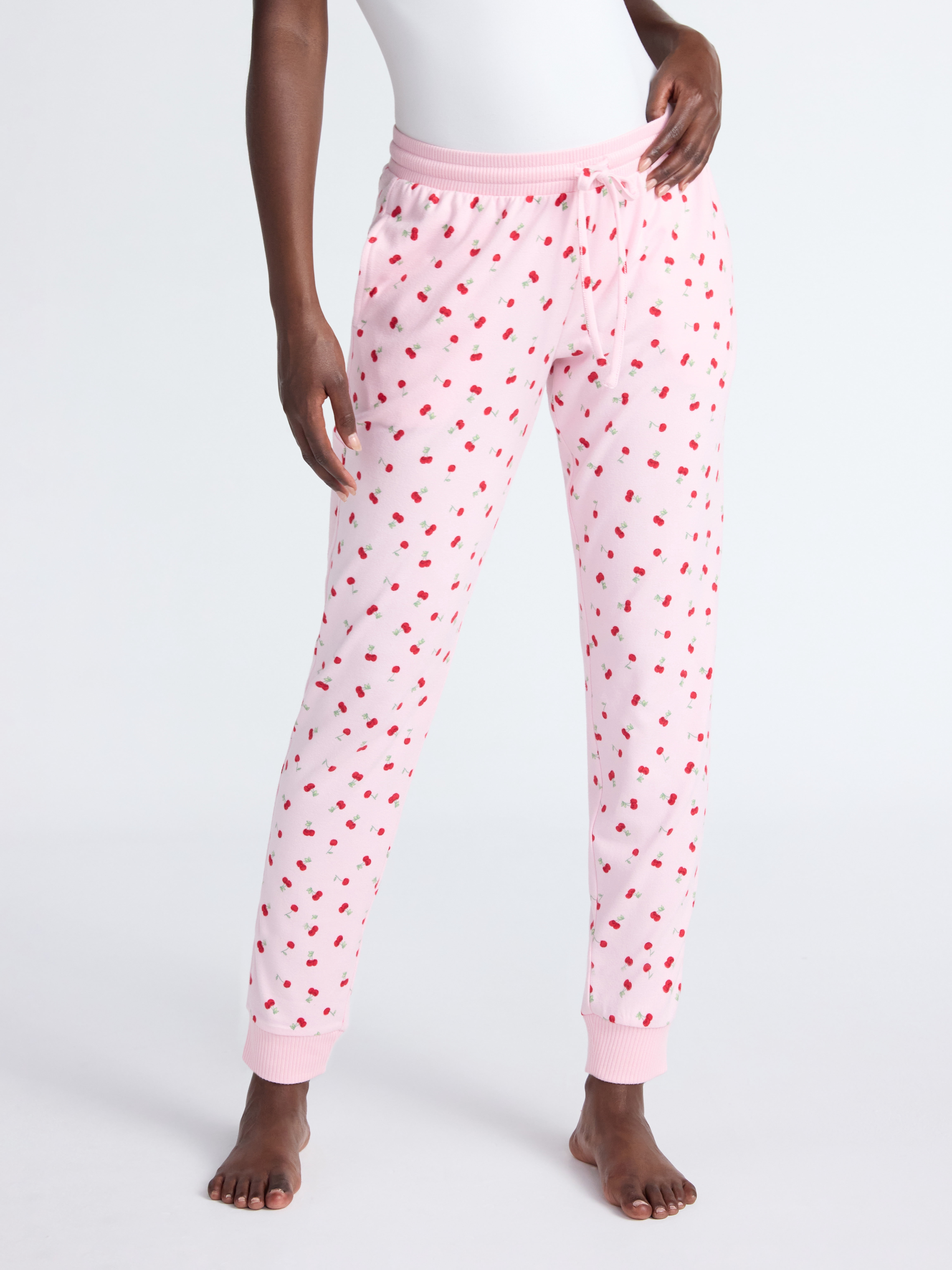Joyspun Women's Cozy Lounge Collection Hacci Knit Sleep Joggers, 29'' Inseam, Sizes XS-3X