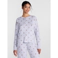thumbnail image 1 of Joyspun Women's Cozy Lounge Collection Hacci Long Sleeve Henley Sleep Top, Sizes XS to 3X, 1 of 6