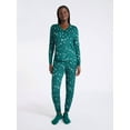 thumbnail image 1 of Joyspun Women's Waffle Knit Henley Sleep Top, Joggers and Socks Pajama Set, 3-Piece, Sizes XS-3X, 1 of 8