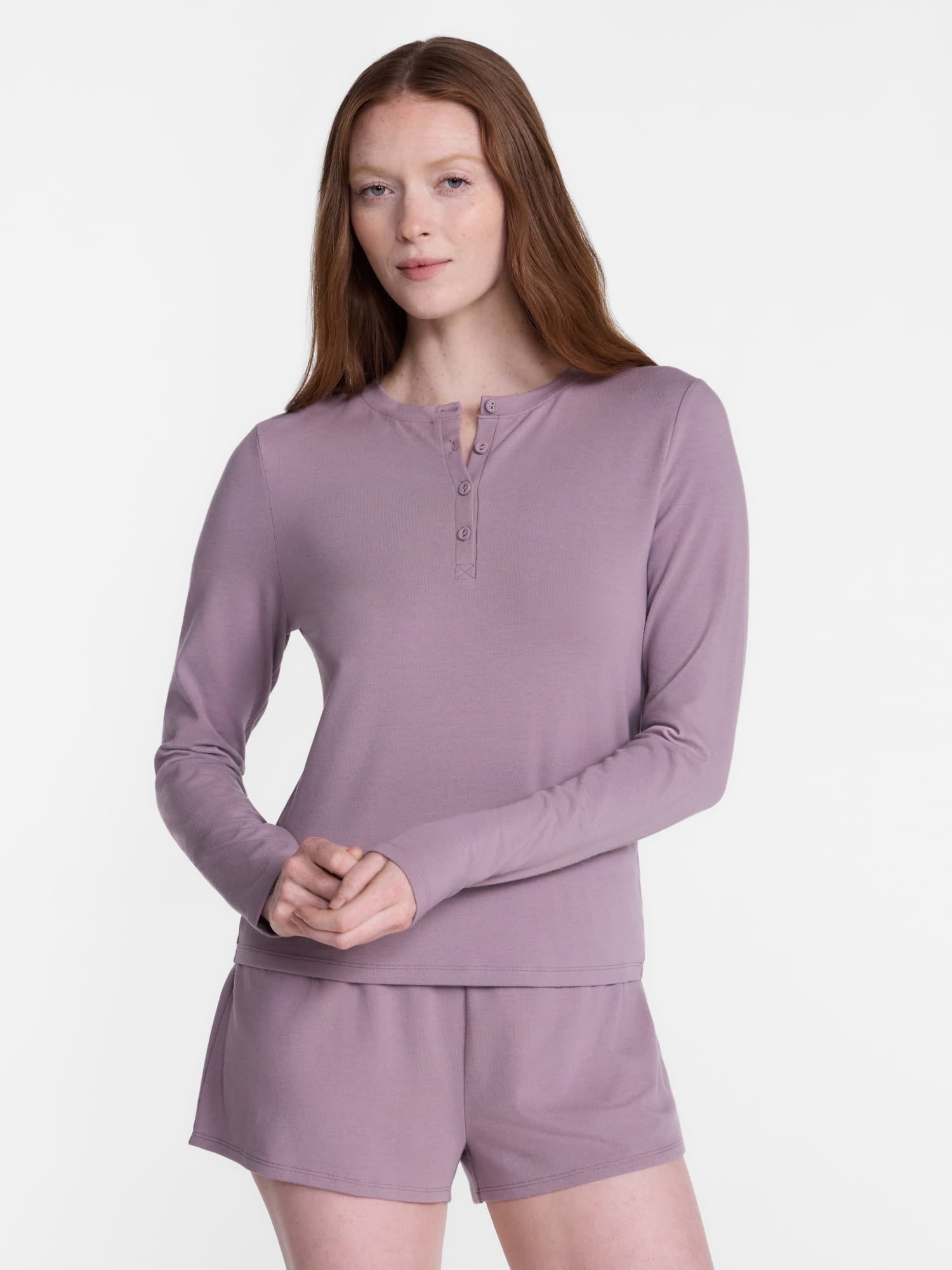 Joyspun Women’s Henley Sleep Top, Sizes S-3X