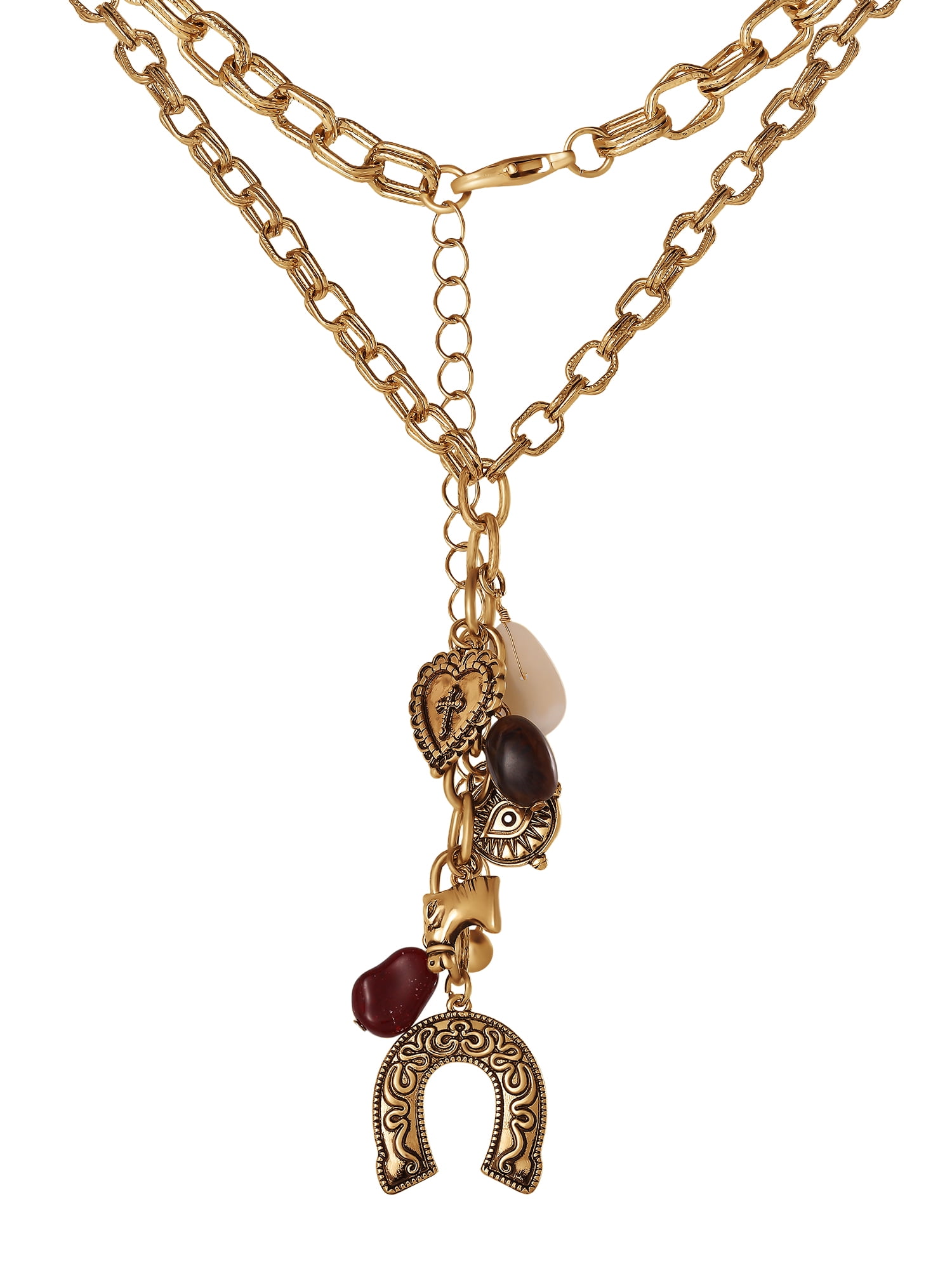 Jessica Simpson Horseshoe Western Charm Necklace with 18" Chain and 3" Extender