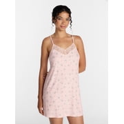 Joyspun Women’s Dreamy Soft Collection Lace Front Knit Chemise, Sizes XS-3X