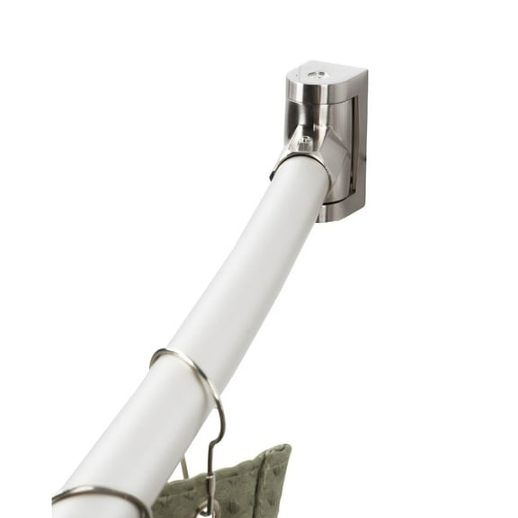 Wall-Mounted Adjustable Curved Shower Rod, Brushed Nickel Finish