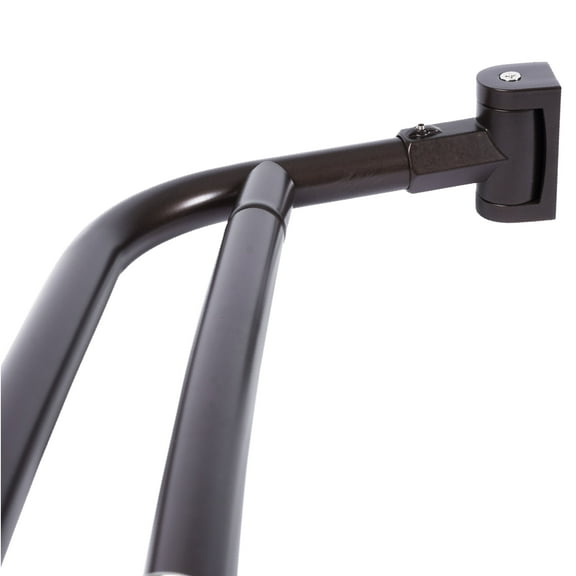 Double Curved Oil Rubbed Bronze Shower Curtain Rod Wall Mounted Adjustable 44 to 70 inches