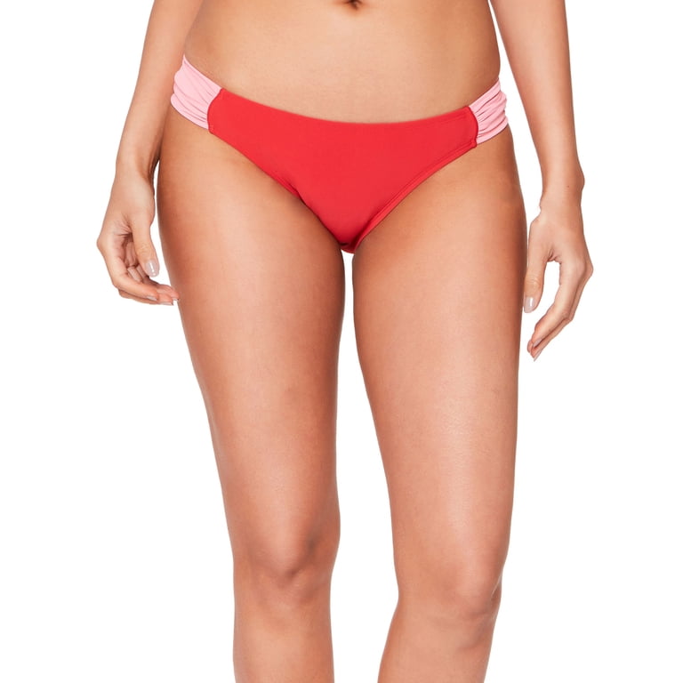 Jessica Simpson Versailles Side Shirred Hipster Bikini Bottom – Tribal Print, Full Coverage