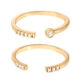 thumbnail image 1 of JS Jessica Simpson Women’s Gold-Plated Sterling Silver CZ 2 Piece Ring Set, 1 of 5