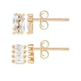 thumbnail image 1 of JS Jessica Simpson Women’s Gold Plated Sterling Silver CZ Stud Earring Set, 2 Pairs, 1 of 4