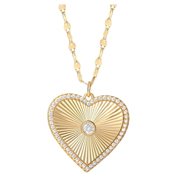 JS Jessica Simpson Womens Gold Plated Sterling Silver Heart Necklace