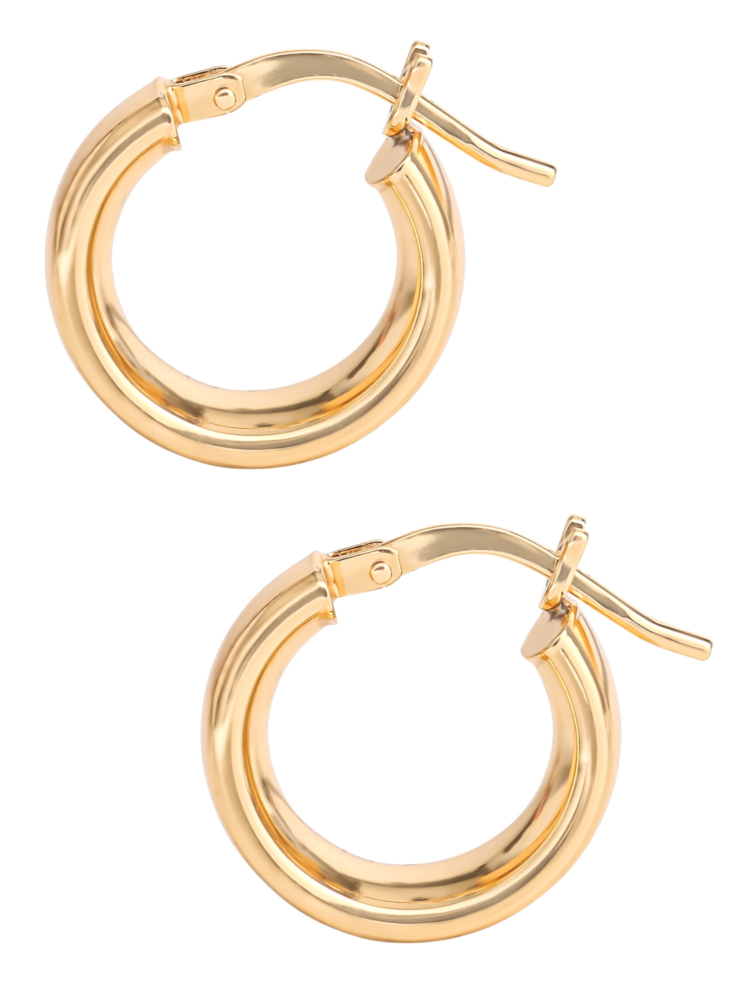JS Jessica Simpson Womens Gold Plated Sterling Silver Hoop Earrings