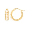 thumbnail image 1 of JS Jessica Simpson Gold-Plated Pearl Huggie Earrings, 1 of 1