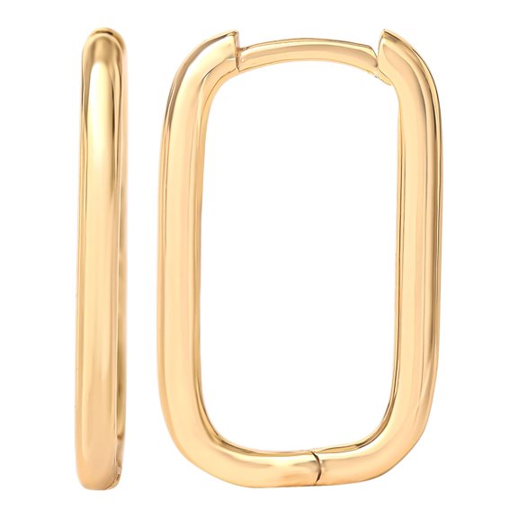 JS Jessica Simpson Womens Gold Plated Sterling Silver Rectangular Hoop Earrings