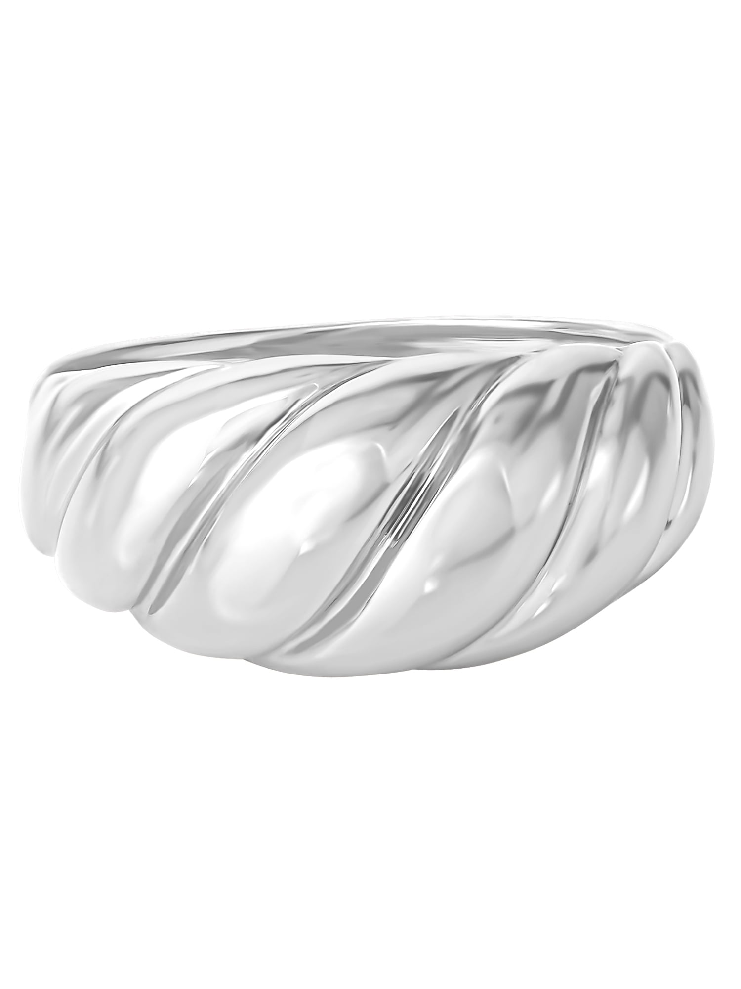 JS Jessica Simpson Women's Sterling Silver Ribbed Dome Ring JS Jessica Simpson Women's Sterling Silver Ribbed Dome Ring