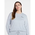 thumbnail image 1 of Joyspun Women's French Terry Knit Long Sleeve Lounge Sleep Top, Sizes XS-3X, 1 of 5