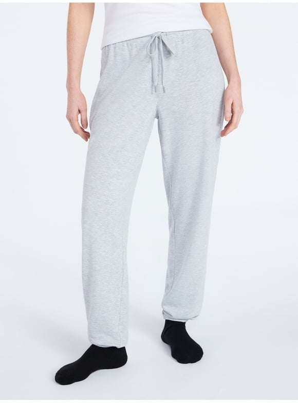 Women's French Terry Knit Jogger Lounge Sleep Pants, 29” Inseam, Sizes XS-3X