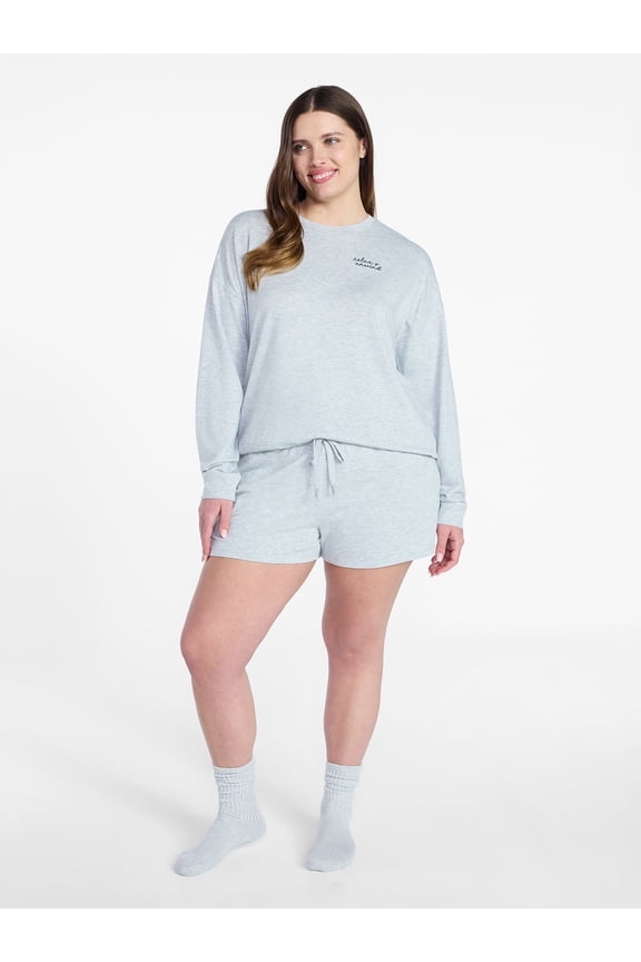 Women's French Terry Knit Lounge Sleep Shorts, 3” Inseam, Sizes XS-3X