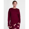 thumbnail image 1 of Joyspun Women's Fleece Lounge Sleep Top with Long Sleeves, Sizes XS-3X, 1 of 5