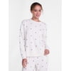 Joyspun Women's Fleece Lounge Sleep Top with Long 