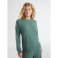 thumbnail image 1 of Joyspun Women's Fleece Drop Shoulder Sleep Top with Long Sleeves, Sizes XS-3X, 1 of 5