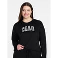 thumbnail image 1 of Joyspun Women's French Terry Knit Long Sleeve Lounge Sleep Top, Sizes XS-3X, 1 of 5