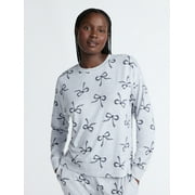 Joyspun Women's Cozy Lounge Collection Hacci Knit Sleep Top with Long Sleeves, Sizes XS-3X
