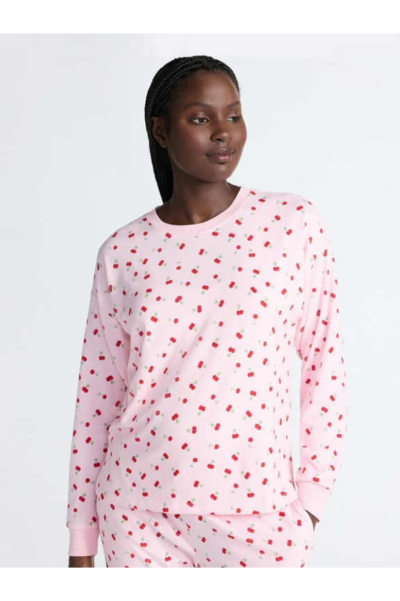 Women's Cozy Lounge Collection Hacci Knit Sleep Top with Long Sleeves, Sizes XS-3X