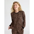thumbnail image 1 of Joyspun Women's Cozy Lounge Collection Hacci Knit Sleep Top with Long Sleeves, Sizes XS-3X, 1 of 6