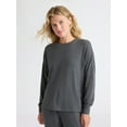 thumbnail image 1 of Joyspun Women's Cozy Lounge Collection Hacci Knit Sleep Top with Long Sleeves, Sizes XS-3X, 1 of 5